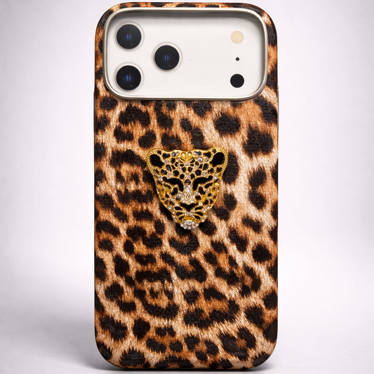 Luxe Panther Case iPhone 17 Pro Max - Amber Leopard
