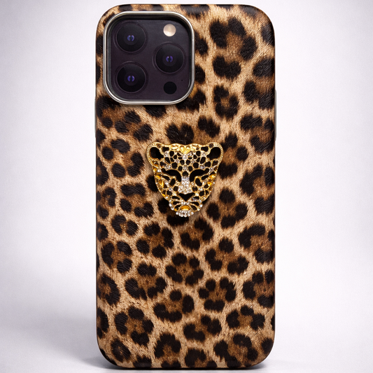 Luxe Panther Case iPhone 16 Pro Max - Golden Leopard