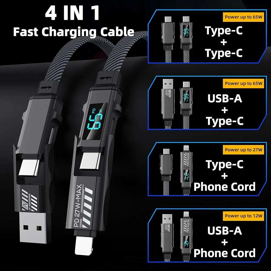 MQbix USB-C to Lighting 4 in 1 Cable 1.2m