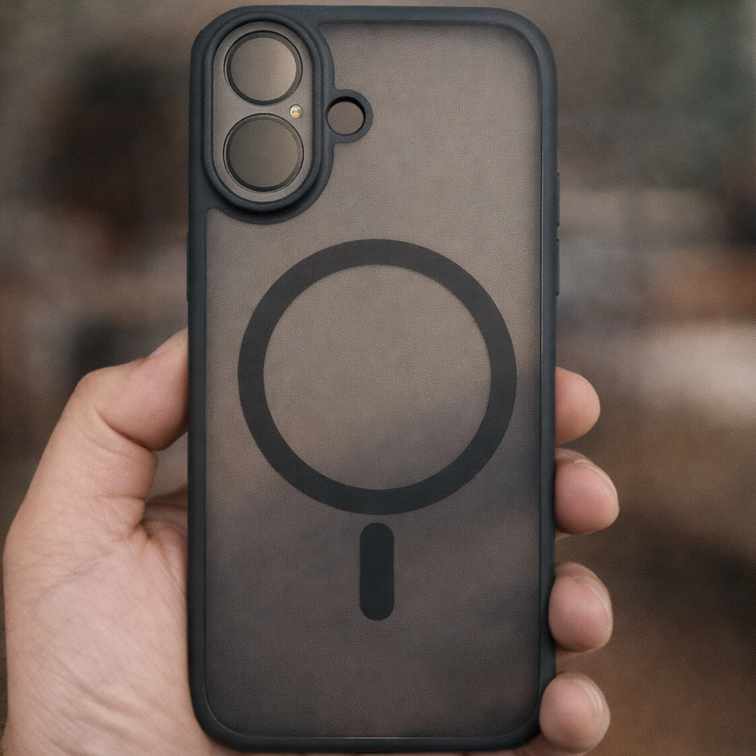 Super Strong Frosted Mag Black iPhone 16 Case