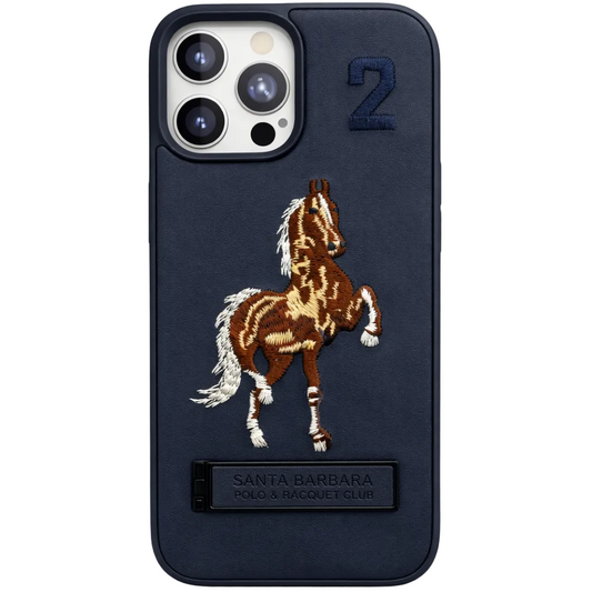 Stallion Leather Case for iPhone 13 Pro Max - Blue Horse