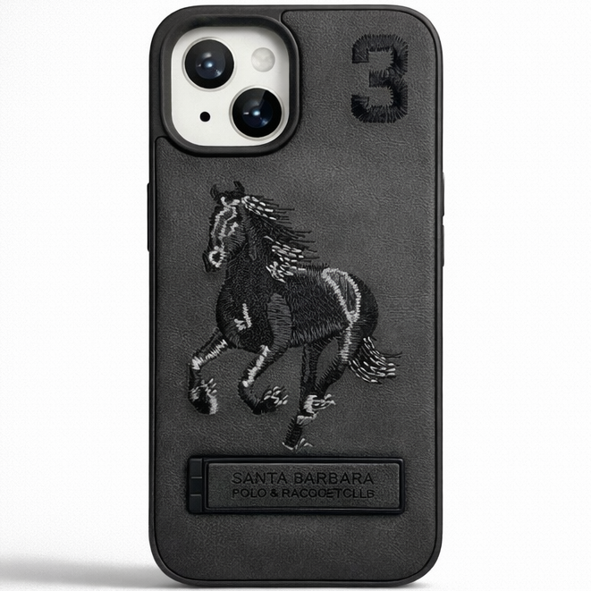 Stallion Leather Case iPhone 15 - Grey