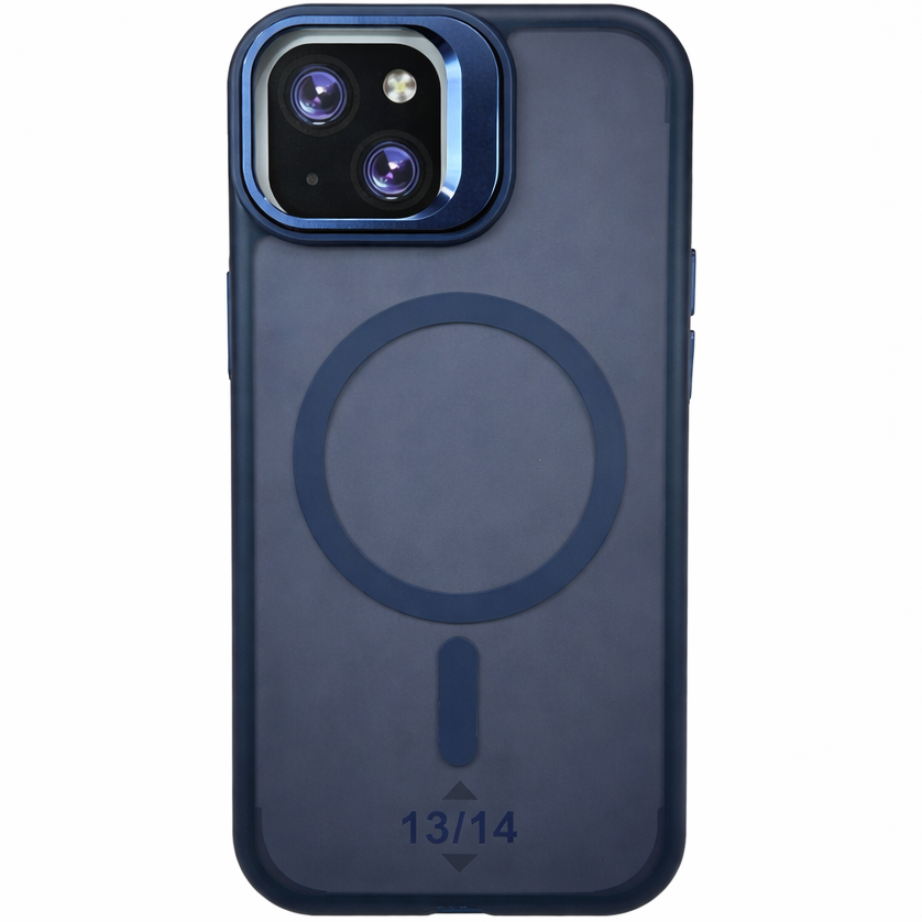 Dual Layer Camera Stand Case for iPhone 13/14 - Navy Blue