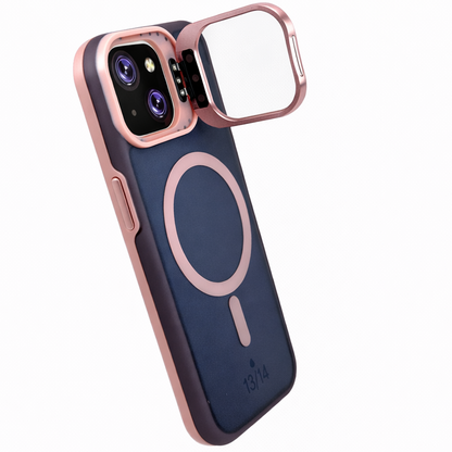 Dual Layer Camera Stand Case for iPhone 13/14 - Rose Gold
