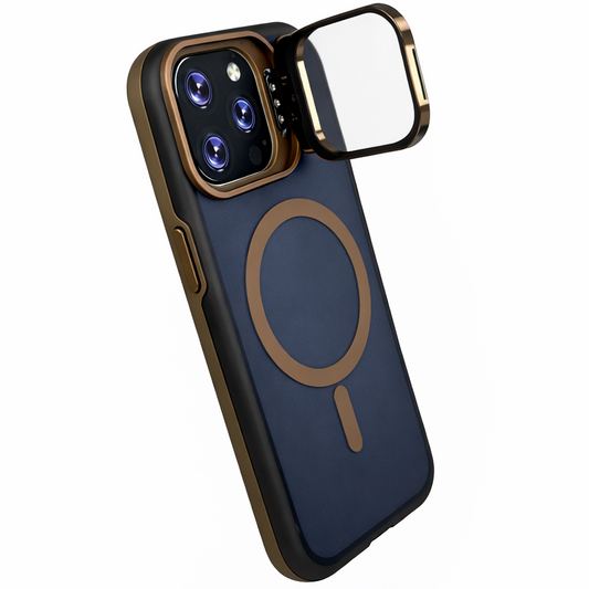 Dual Layer Camera Stand Case for iPhone 14 Pro Max - Golden