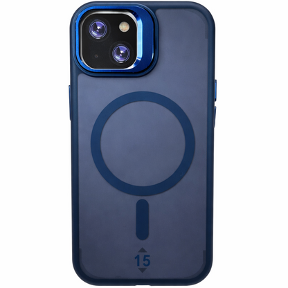 Dual Layer Camera Stand Case for iPhone 15 - Navy Blue