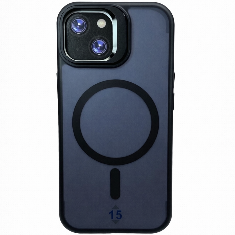 Dual Layer Camera Stand Case for iPhone 15 Black