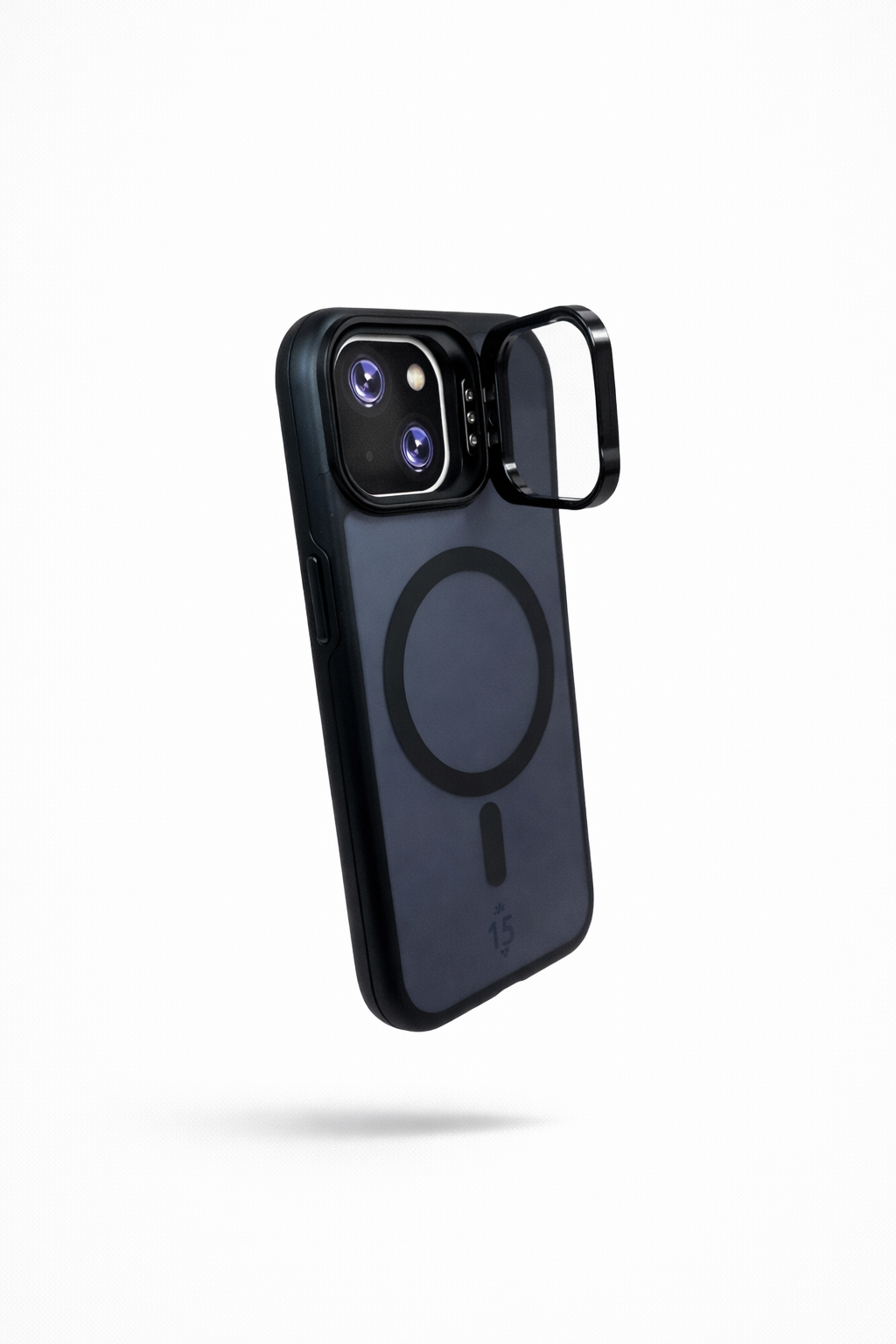 Dual Layer Camera Stand Case for iPhone 15 Black