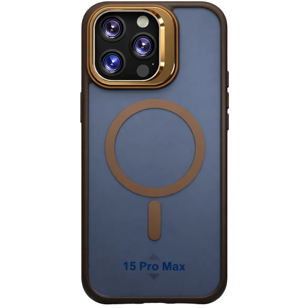 Dual Layer Camera Stand Case for iPhone 15 Pro Max- Golden