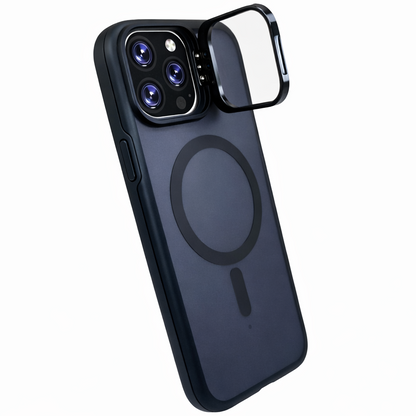 Dual Layer Camera Stand Case for iPhone 15 Pro Max - Navy Blue