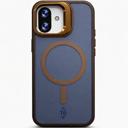 Dual Layer Camera Stand Case for iPhone 16 - Gold