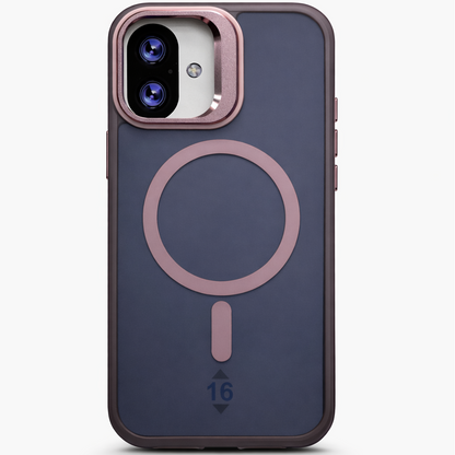 Dual Layer Camera Stand Case for iPhone 16 - Pink
