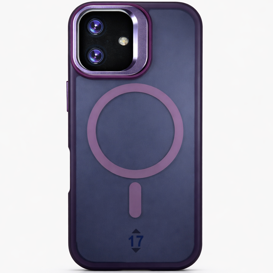 Dual Layer Camera Stand Case for iPhone 17 - Purple