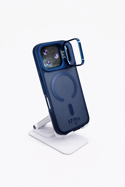 Dual Layer Camera Stand Case for iPhone 17 Pro - blue