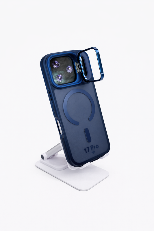 Dual Layer Camera Stand Case for iPhone 17 Pro - blue