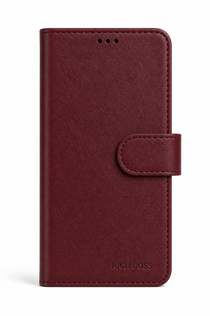 RichBoss Leather Folio Case for Google Pixel 10 / 10 Pro - Burgundy