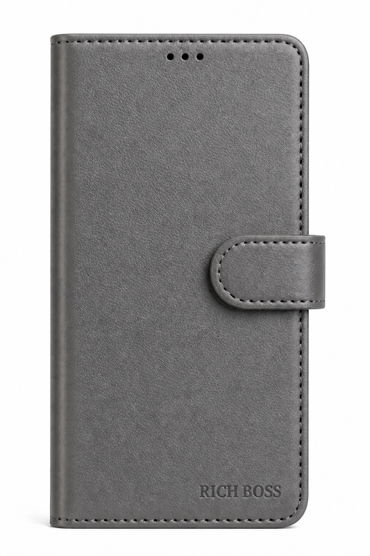 RichBoss Leather Folio Case for Samsung Galaxy S24 FE - Grey