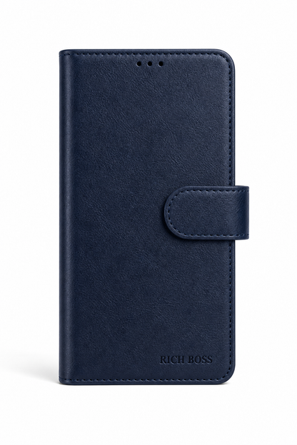 RichBoss Leather Folio Case for Samsung Galaxy S25 FE - Blue