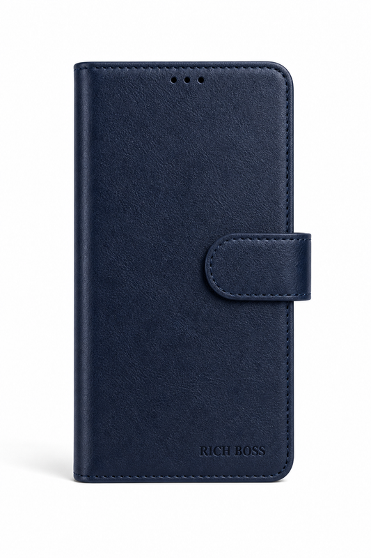 RichBoss Leather Folio Case for Samsung Galaxy S25 FE - Blue