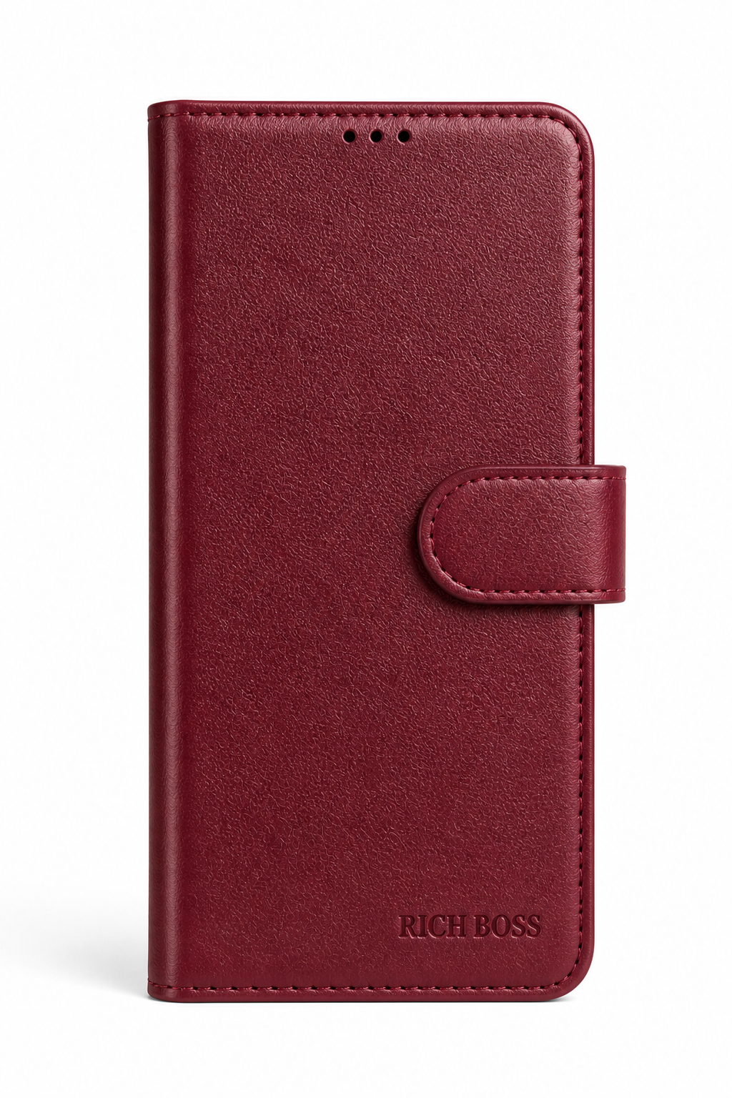RichBoss Leather Folio Case for Samsung Galaxy S25 FE - Burgundy