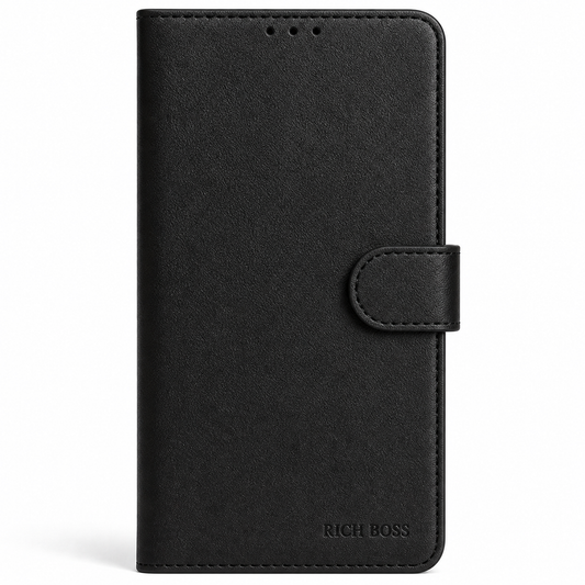 RichBoss Leather Folio Case for iPhone 12 Pro - Black