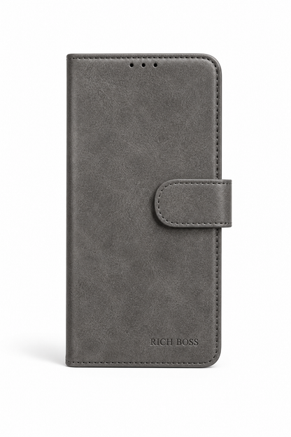 RichBoss Leather Folio Case for iPhone 12 Pro - Grey