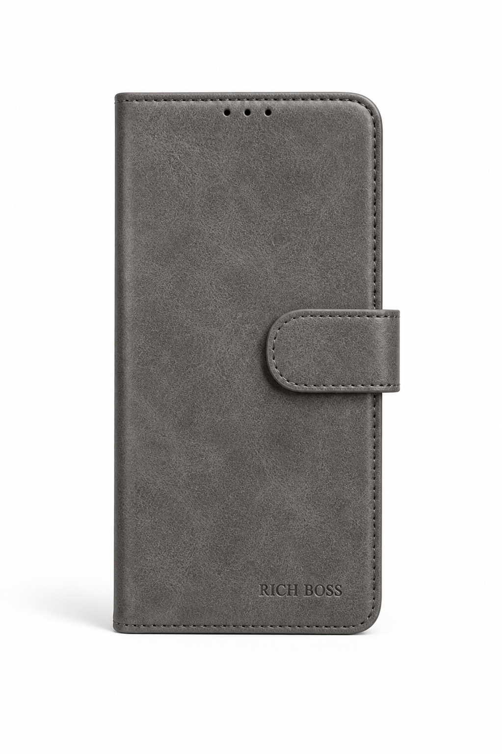 RichBoss Leather Folio Case for iPhone 13 Pro - Grey