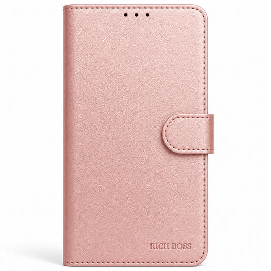 RichBoss Leather Folio Case for iPhone 13 Pro Max - Pink