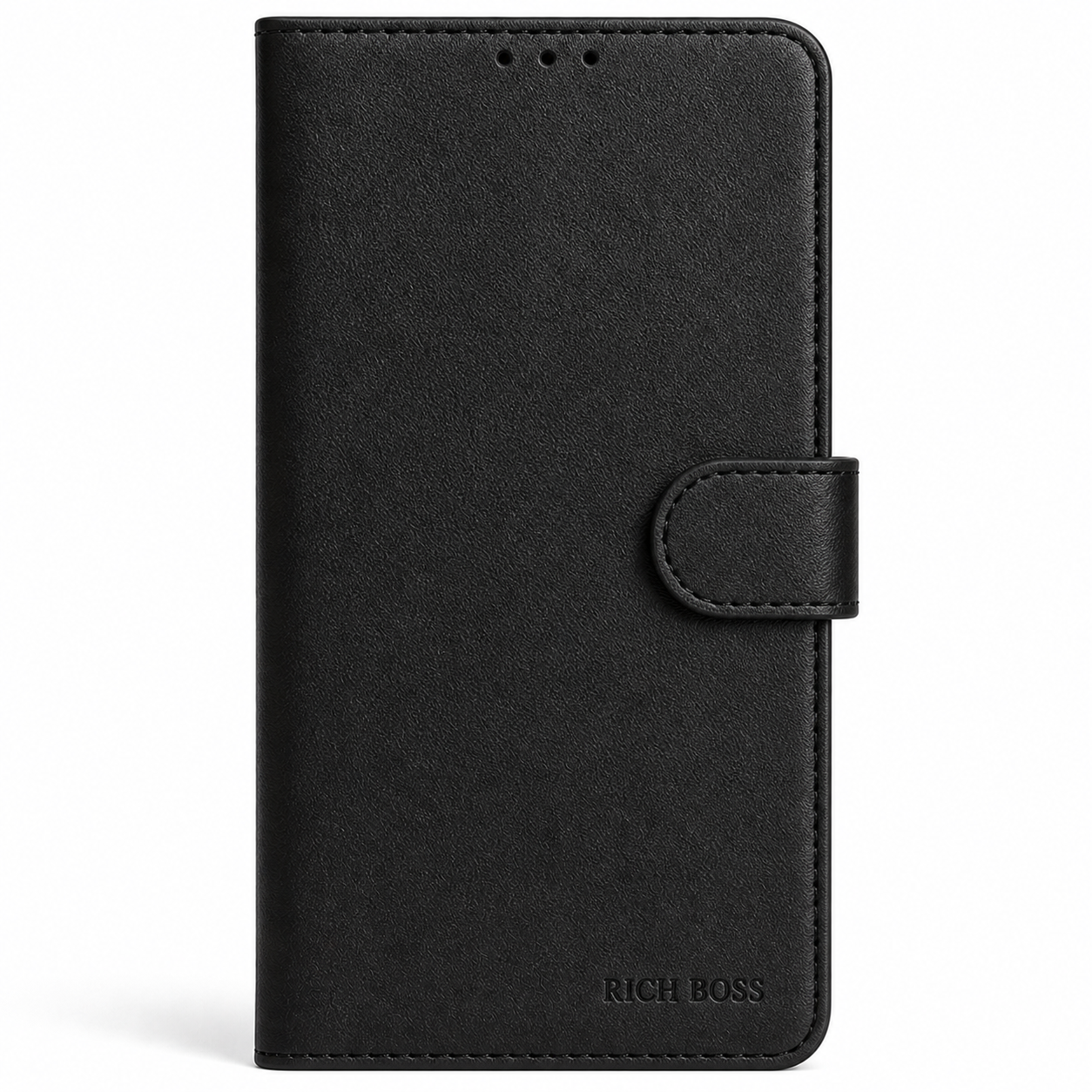 RichBoss Leather Folio Case for iPhone 14 Plus / 15 Plus - Black