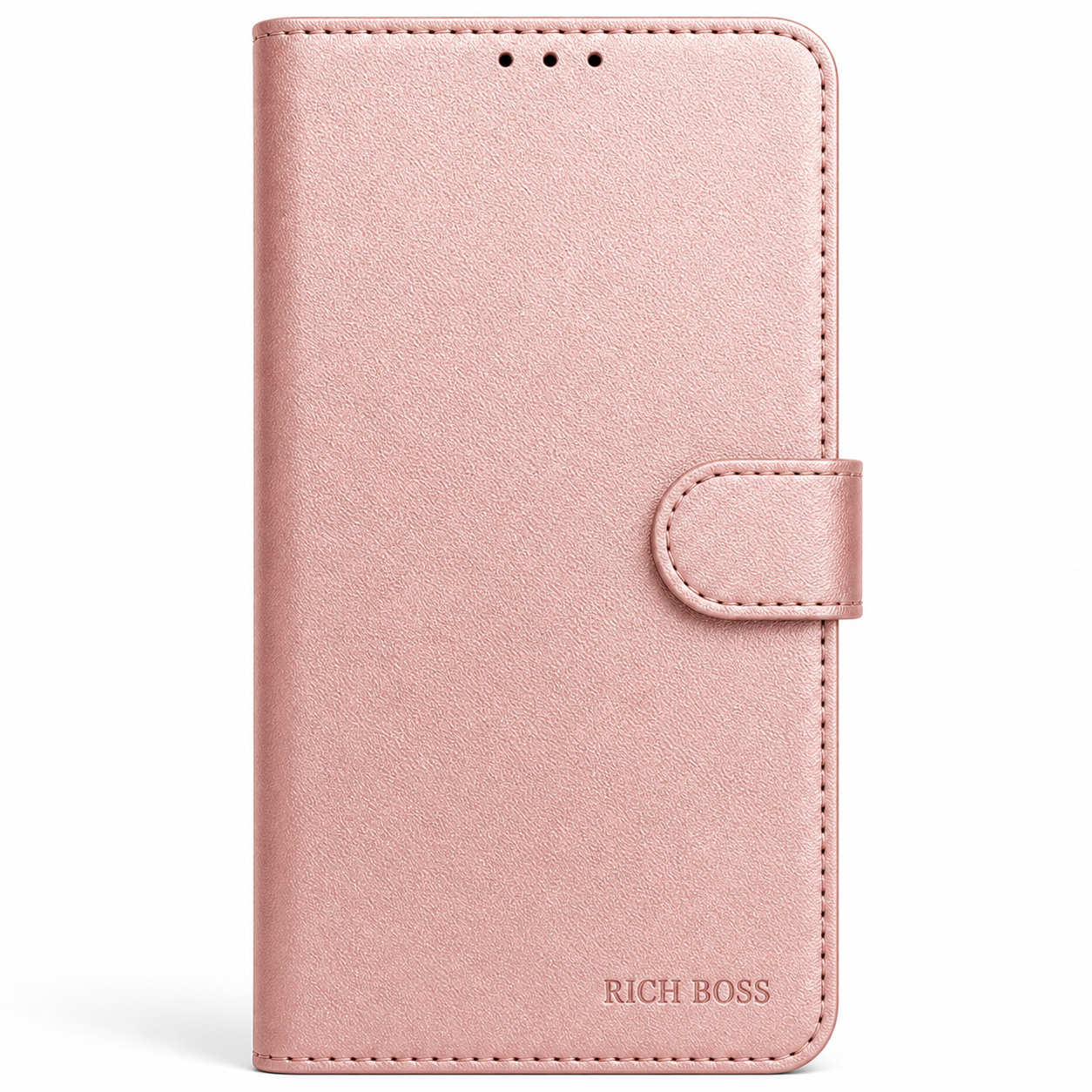RichBoss Leather Folio Case for iPhone 14 Plus / 15 Plus - Pink