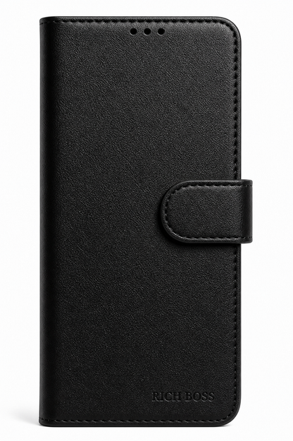 RichBoss Leather Folio Case for iPhone 14 Pro - Black
