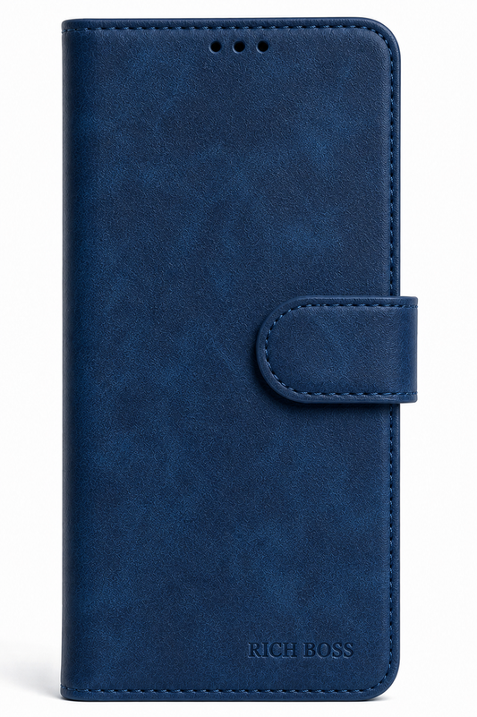 RichBoss Leather Folio Case for iPhone 14 Pro - Blue