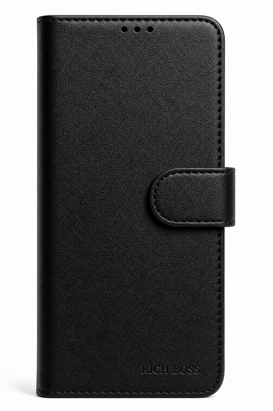 RichBoss Leather Folio Case for iPhone 14 Pro Max - Black