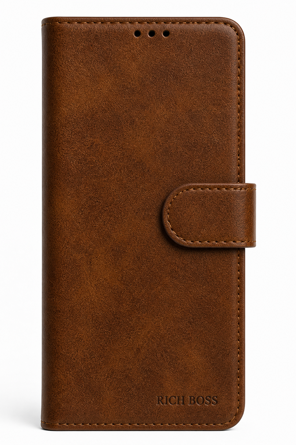 RichBoss Leather Folio Case for iPhone 14 Pro Max - Brown