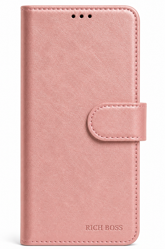 RichBoss Leather Folio Case for iPhone 14 Pro Max - Pink