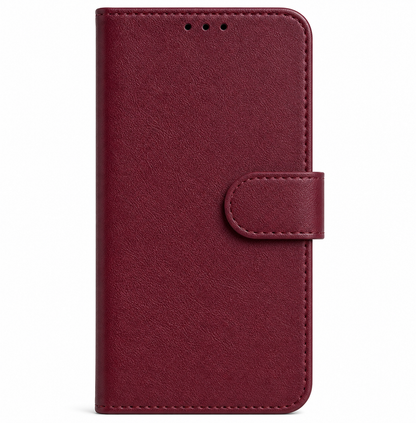 RichBoss Leather Folio Case for iPhone 14 Pro Max - Burgundy