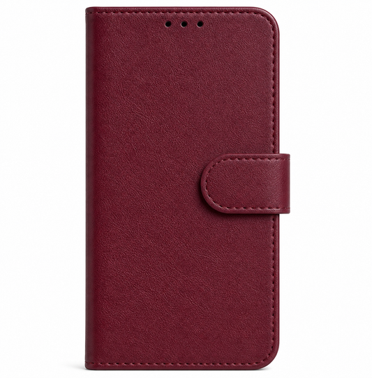 RichBoss Leather Folio Case for iPhone 14 Pro Max - Burgundy