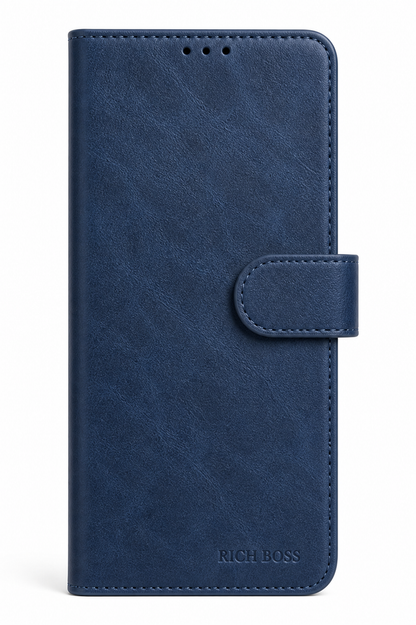 RichBoss Leather Folio Case for iPhone 15 Pro Max - Blue
