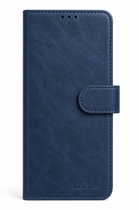 RichBoss Leather Folio Case for iPhone 15 Pro Max - Blue