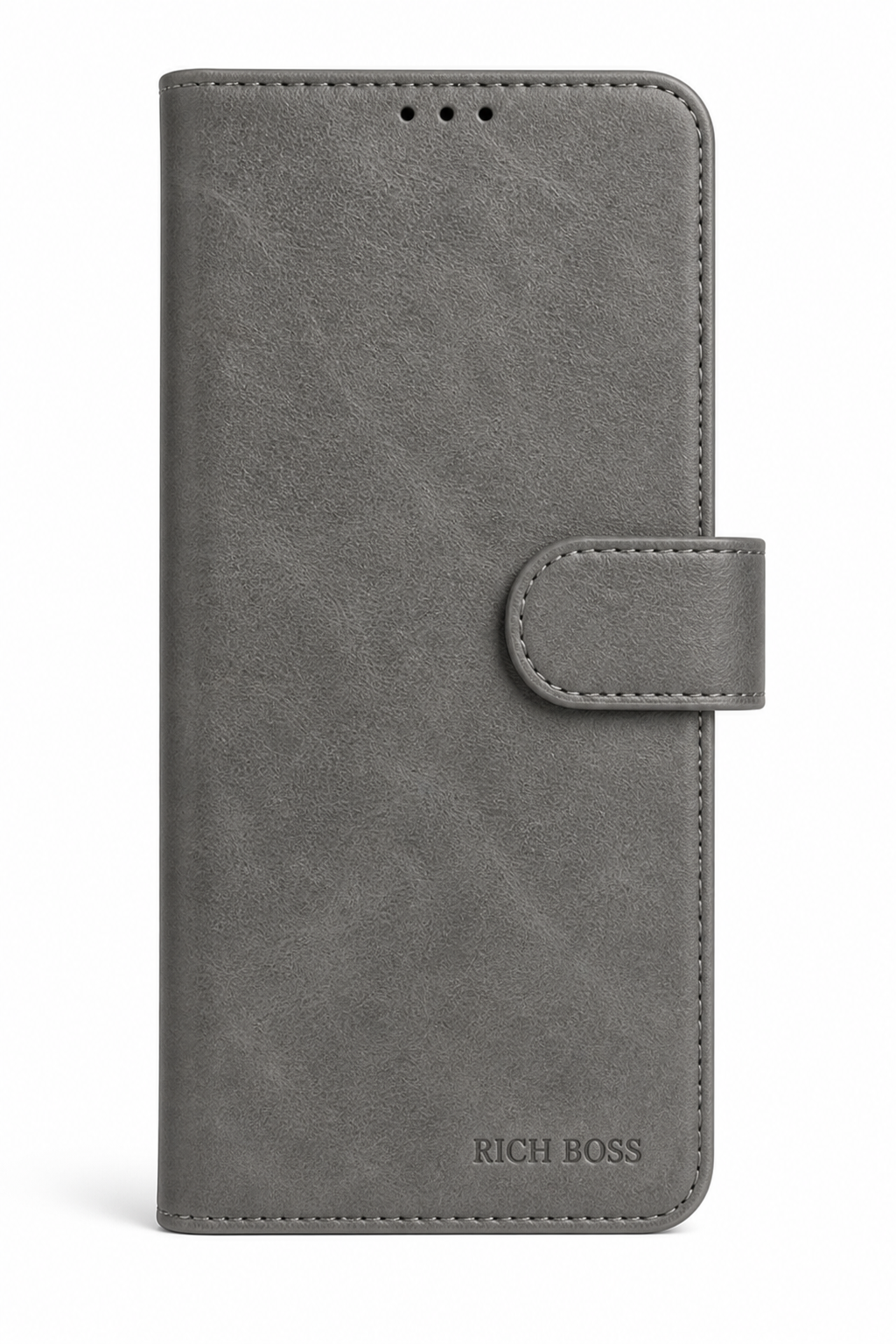 RichBoss Leather Folio Case for iPhone 15 Pro Max - Grey