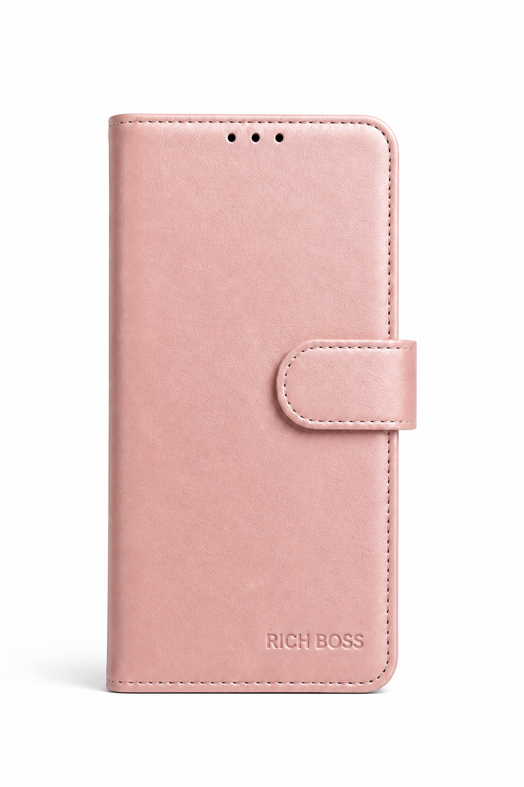 RichBoss Leather Folio Case for iPhone 16 - Pink