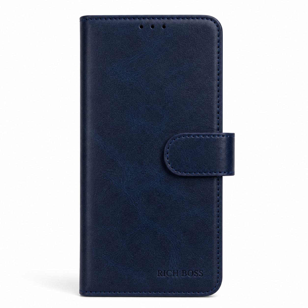 RichBoss Leather Folio Case for iPhone 16 Plus - Blue