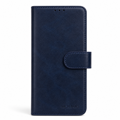 RichBoss Leather Folio Case for iPhone 16 Plus - Blue