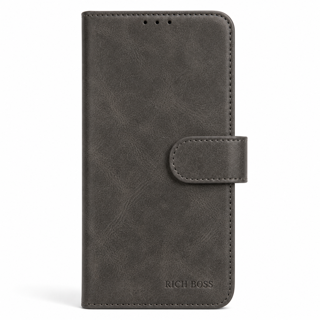 RichBoss Leather Folio Case for iPhone 16 Plus - Grey