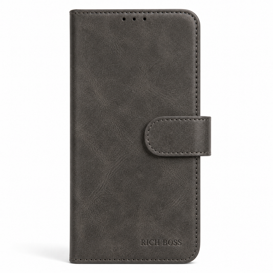 RichBoss Leather Folio Case for iPhone 16 Plus - Grey