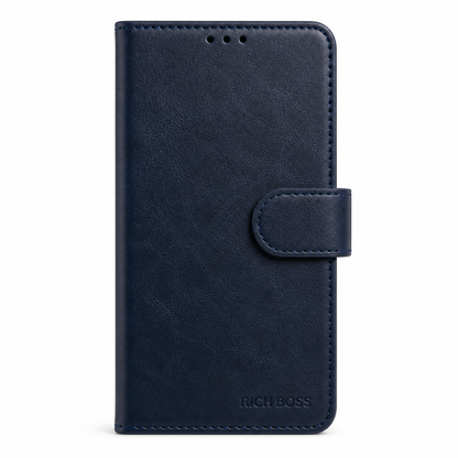 RichBoss Leather Folio Case for iPhone 16 Pro Max - Blue