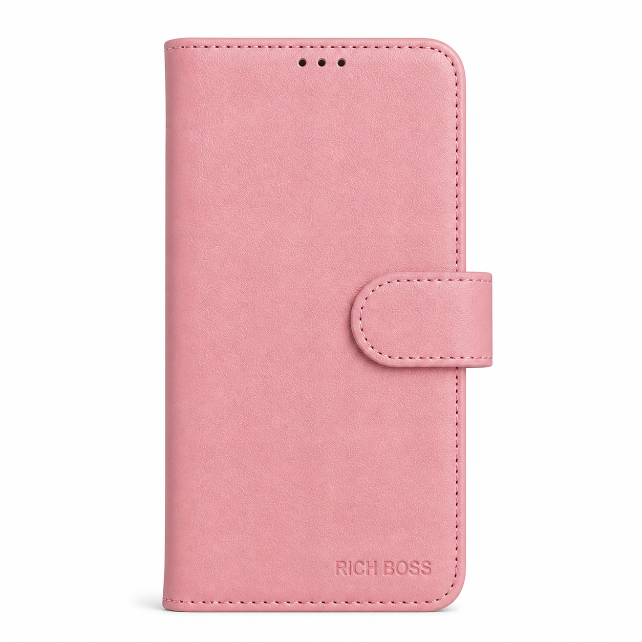 RichBoss Leather Folio Case for iPhone 16 Pro Max - Pink