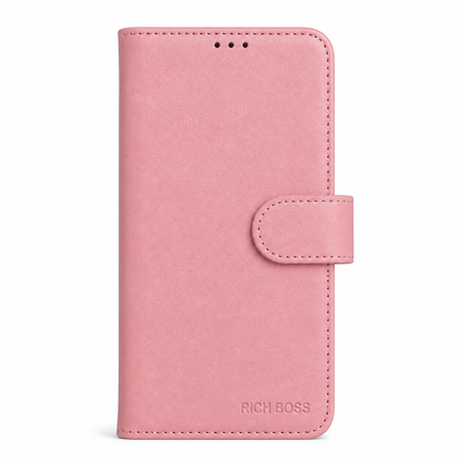 RichBoss Leather Folio Case for iPhone 16 Pro Max - Pink