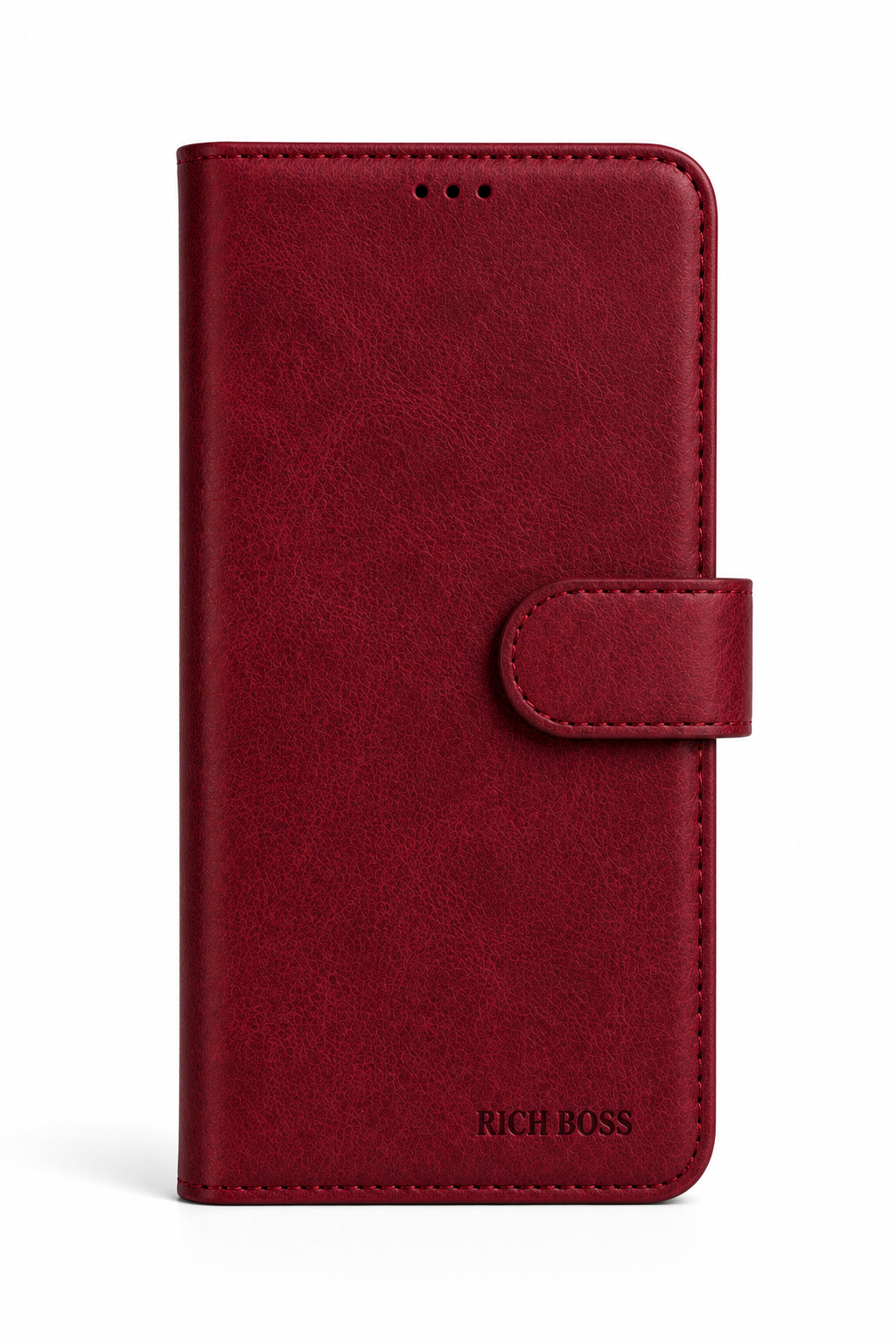 RichBoss Leather Folio Case for iPhone 17 Pro Max - Burgundy