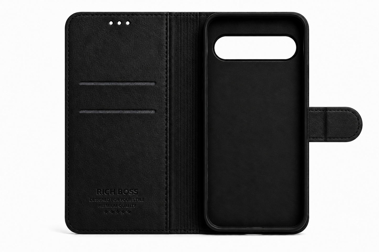 RichBoss Leather Folio Case for Google Pixel 9 Pro XL - Black